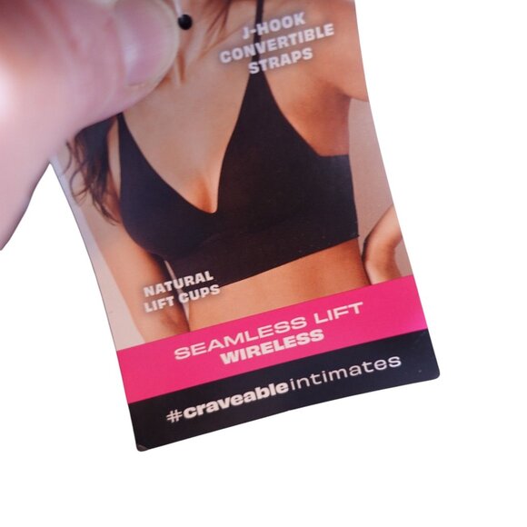 NWT Maidenform M Seamless Lift Bralette Sz M Black Wireless Convertible - Picture 6 of 7